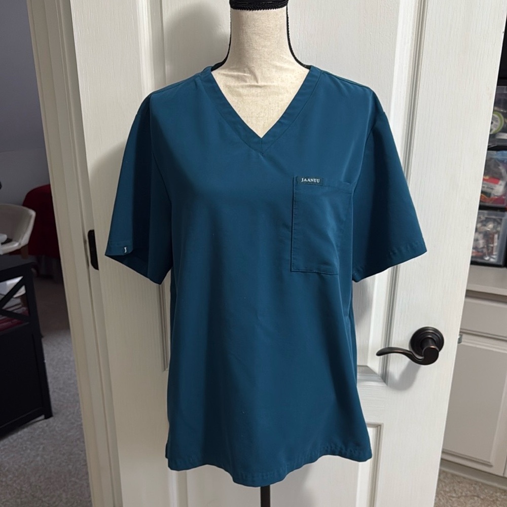 Jaanuu Teal V-Neck Scrub Top
